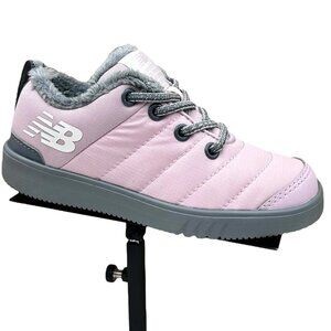 New Balance Little Girls Faux Fur Winter Sneaker Sz 12-12.5 Light Pink Gray Wide
